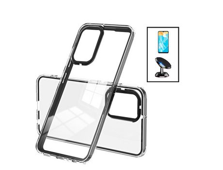Kit Carcasa Doble Airbag Anti-Drop + Protector de Pantalla de Hydrogel + Suporte Magnético Samsung Galaxy A04s PHONECARE Transparente
