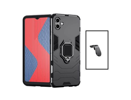 Kit Suporte Magnético L Safe Driving + Carcasa 3X1 Military Defender Samsung Galaxy M13 5G PHONECARE Negro