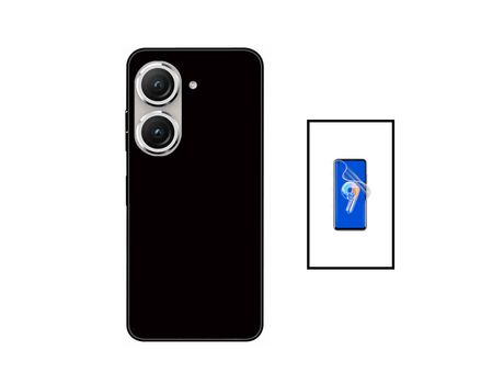 Kit Protector de Pantalla Hydrogel Full Cover Frente + Carcasa Silicone Líquido Asus Zenfone 9 PHONECARE Negro