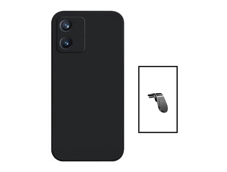 Kit Suporte Magnético L Safe Driving + Carcasa Silicone Líquido TCL 305i PHONECARE Negro