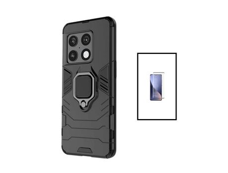 Kit Protector de Pantalla de Cristal Templado 5D Full Cover + Carcasa 3X1 Military Defender OnePlus 10T PHONECARE Negro