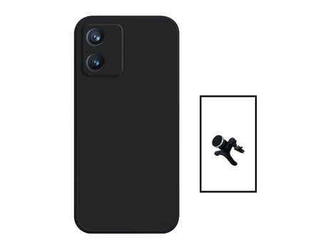 Kit Suporte Magnético + Carcasa Silicone Líquido TCL 305i PHONECARE Negro