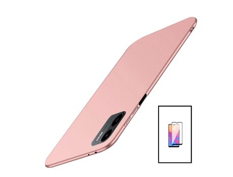 Kit Protector de Pantalla de Cristal Templado 5D Full Cover + Carcasa SlimShield Xiaomi Redmi A1 PHONECARE Rosa