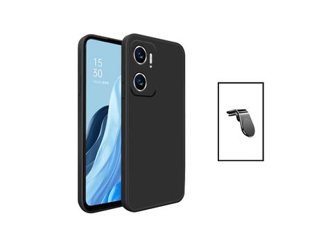 Kit Suporte Magnético L Safe Driving + Carcasa Silicone Líquido Xiaomi Redmi 10 5G PHONECARE Negro