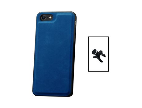 Kit Carcasa MagneticLeather + Suporte Magnético iPhone 7 PHONECARE Azul