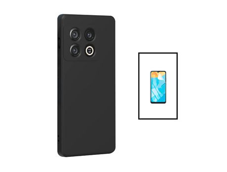 Kit Protector de Pantalla Hydrogel Full Cover Frente + Carcasa Silicone Líquido OnePlus 10T PHONECARE Negro