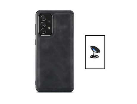 Kit Carcasa MagneticLeather + Suporte Magnético Samsung Galaxy A52 5G PHONECARE Negro