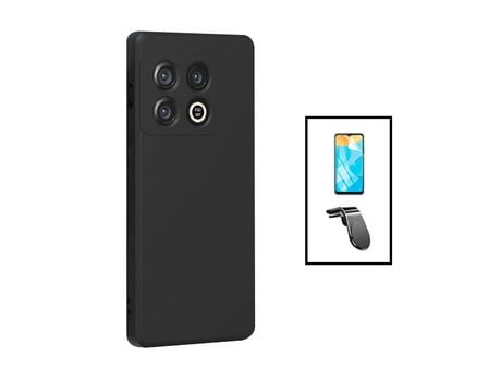 Kit Protector de Pantalla Hydrogel Full Cover Frente + Carcasa Silicone Líquido + Suporte Magnético L Safe Driving OnePlus 10T PHONECARE Negro