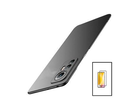 Kit Protector de Pantalla de Cristal Templado 5D Full Cover + Carcasa SlimShield Xiaomi 12 Lite PHONECARE Negro