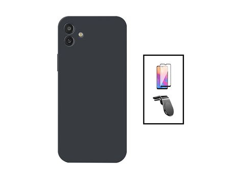 Kit Protector de Pantalla de Cristal Templado 5D Full Cover + Carcasa Silicone Líquido + Suporte Magnético L Safe Driving Samsung Galaxy M13 5G PHO...