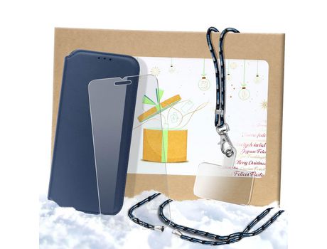 Kit Carcasa + Protector de Pantalla + Cordão + Caixa Azul iPhone 7 / iPhone 8 / iPhone SE 2020 / iPhone SE 2022 AVIZAR Azul
