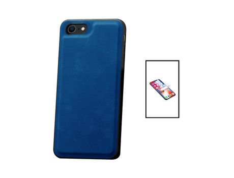 Kit Carcasa MagneticLeather + Protector de Pantalla de Hydrogel iPhone SE 2022 PHONECARE Azul