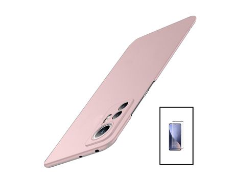 Kit Protector de Pantalla de Cristal Templado 5D Full Cover + Carcasa SlimShield Xiaomi 12 Lite PHONECARE Rosa