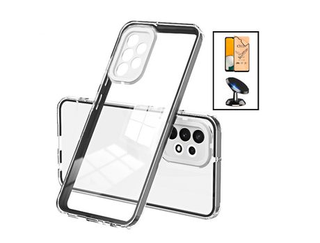 Kit Carcasa 360 Airbag Anti-Drop Camera Protection + CeramicGlass Full Cover + Suporte Magnético Samsung Galaxy A13 PHONECARE Transparente
