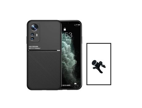 Kit Carcasa Magnetic Lux + Suporte Magnético Xiaomi 12 Lite PHONECARE Negro