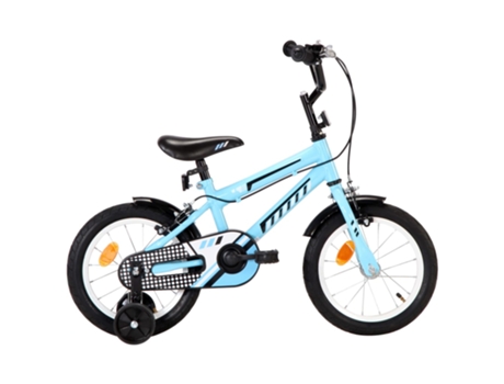 vidaXL Bicicleta para niños 14 pulgadas negro y azul