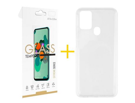 Kit 1 Protector de Pantalla de Cristal Templado 2.5D + Carcasa para TCL 306.0 SKYHE Transparente