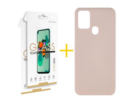 Kit 2 Protector de Pantalla de Cristal Templado 2.5D + Carcasa para TCL 305.0 SKYHE Rosa