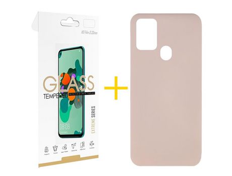 Kit 1 Protector de Pantalla de Cristal Templado 2.5D + Carcasa para TCL 306.0 SKYHE Rosa