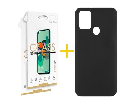 Kit 1 Protector de Pantalla de Cristal Templado 2.5D + Carcasa para TCL 305.0 SKYHE Negro