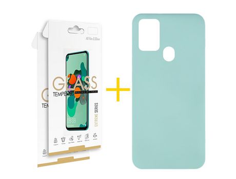 Kit 2 Protector de Pantalla de Cristal Templado 2.5D + Carcasa para TCL 305.0 SKYHE Verde
