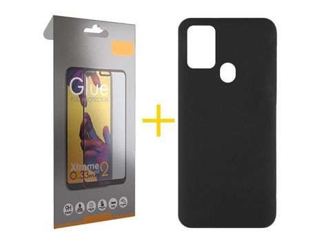 Kit 1 Protector de Pantalla de Cristal Templado Full + Carcasa para TCL 306.0 GANDY Negro