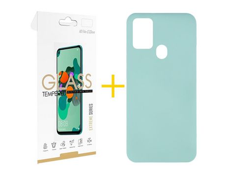 Kit 1 Protector de Pantalla de Cristal Templado 2.5D + Carcasa para TCL 306.0 GANDY Verde
