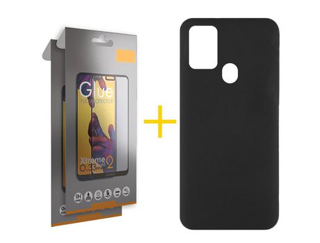 Kit 2 Protector de Pantalla de Cristal Templado Full + Carcasa para TCL 306.0 GANDY Negro