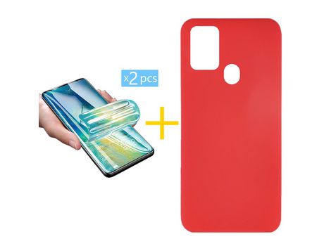 Kit 1 Protector de Pantalla de Hidrogel + Carcasa para TCL 305.0 GANDY Rojo