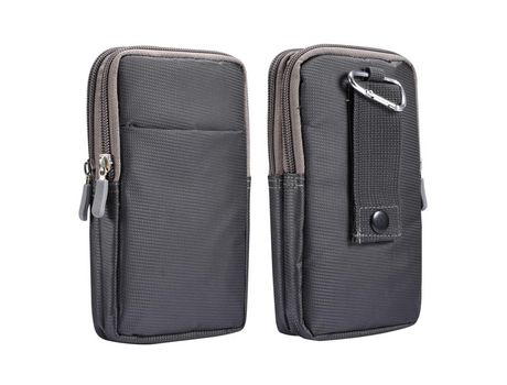 Carcasa PU 6,7 / 6,9 pulgadas cintura esporte lazer universal Gris oscuro por Apple iPhone/Samsung/Huawei