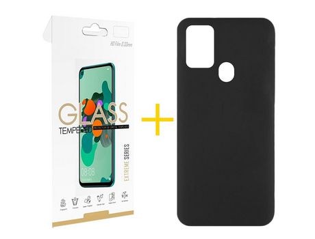 Kit 1 Protector de Pantalla de Cristal Templado 2.5D + Carcasa para TCL 306.0 GANDY Negro