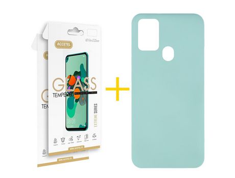 Kit 2 Protector de Pantalla de Cristal Templado 2.5D + Carcasa para TCL 305.0 GANDY Verde