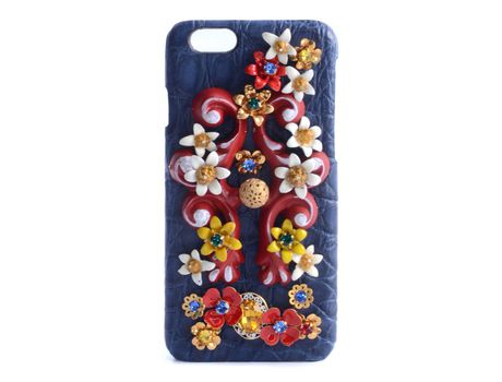Funda iPhone 6, 6s DOLCE & GABBANA Jewel Flowers Azul Navy