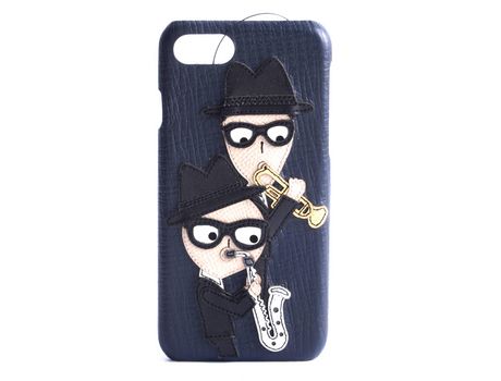 Funda iPhone 7, 8, SE (2, 3 gen) DOLCE & GABBANA Designers Playing Trumpet Azul Navy