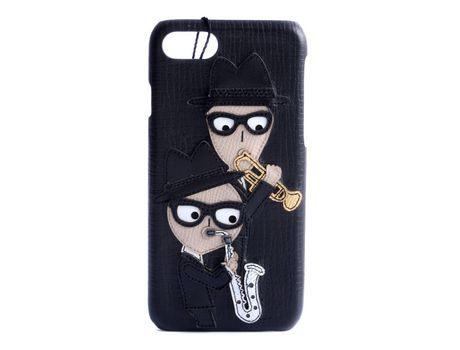Funda iPhone 7, 8, SE (2, 3 gen) DOLCE & GABBANA Designers Playing Trumpet Negro