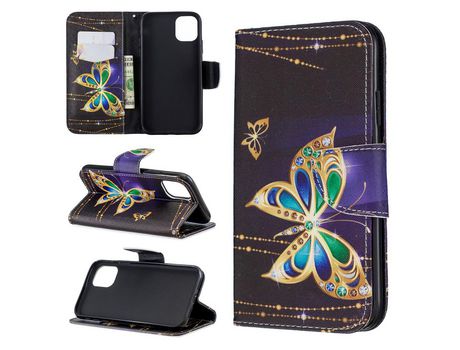 Carcasa PU impresión patrón flip polillas de cristal con apoyo por Apple iPhone 6.1 (2019)