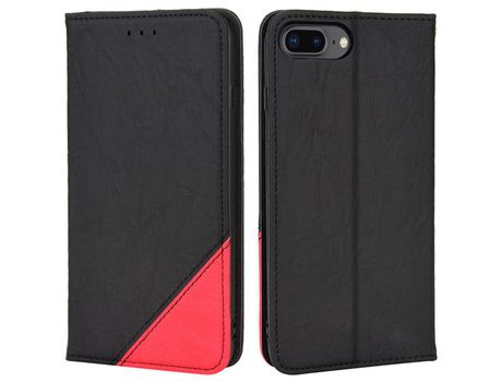 Funda PU emenda de cores con soporte negro por iPhone 6 Plus/7 Plus/8 Plus 5.5 inch