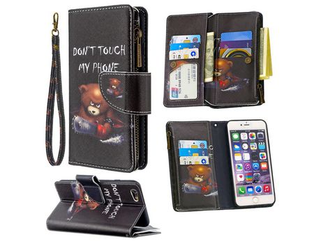 Carcasa PU estante de impresión de normas polilla feroz por Apple iPhone 6 Plus/6S Plus 5.5