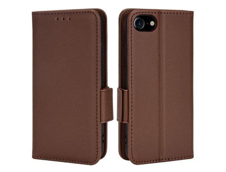 Funda PU textura de lichi marrón por iPhone 6/6s/7/8 4.7 /SE (2nd Gen)