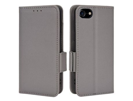 Funda PU textura de lichi cinza por iPhone 6/6s/7/8 4.7 /SE (2nd Gen)
