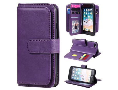 Carcasa PU multifuncional con 10 titulares de tarjeta roxo por Apple iPhone 6/6s/7/8/SE (2nd Gen)