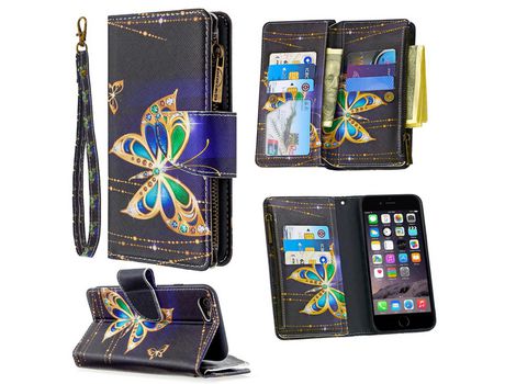 Carcasa PU estante de impresión de normas polilla de cristal por Apple iPhone 6/6s 4.7