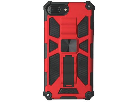 Carcasa TPU armadura híbrido à prova de queda con muleta rojo por Apple iPhone 6 Plus/7 Plus/8 Plus 5.5
