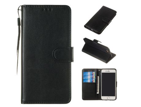 Carcasa PU color pura con suporte negro por Apple iPhone 6/6s 4.7 pouces