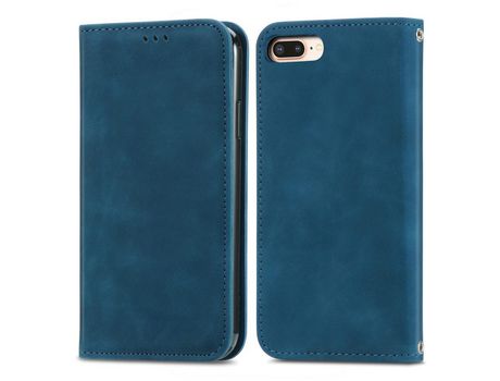 Funda TPU + PU con suporte magnético y ranhura por tarjetas azul por iPhone 6 Plus/7 Plus/8 Plus 5.5 inch
