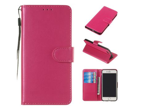 Carcasa PU color pura con suporte rosa por Apple iPhone 6/6s 4.7 pouces