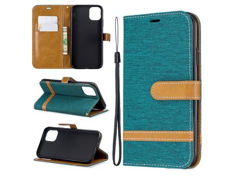 Carcasa PU pano de brim verde por Apple iPhone 6.1 (2019)