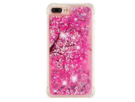 Funda TPU patrón de brilho en movimento de areia movediça Flor de cerejeira por iPhone 6 Plus/6s Plus/7 Plus/8 Plus 5.5 inch