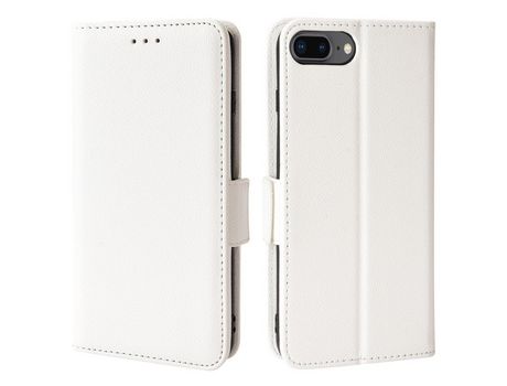 Funda PU textura de lichi branco por iPhone 6 Plus/6s Plus/7 Plus/8 Plus 5.5 inch