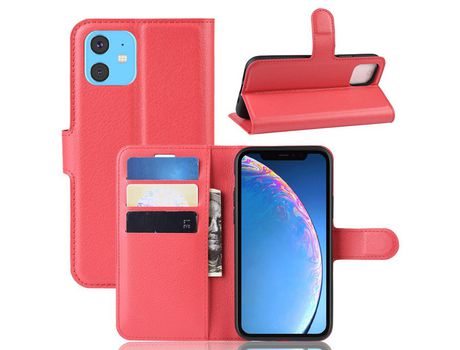 Carcasa PU rojo con apoyo por Apple iPhone 6.1 (2019)